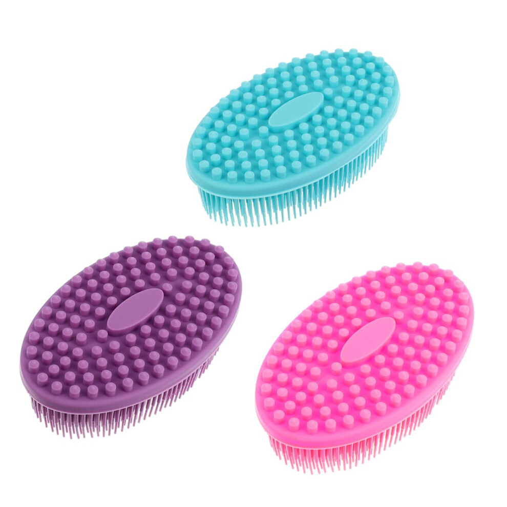 Light 3Pcs Dualsided Silicone Bath Brush Body Scrubber For Gentle Exfoliation And Sensitive Skin Adults Kids