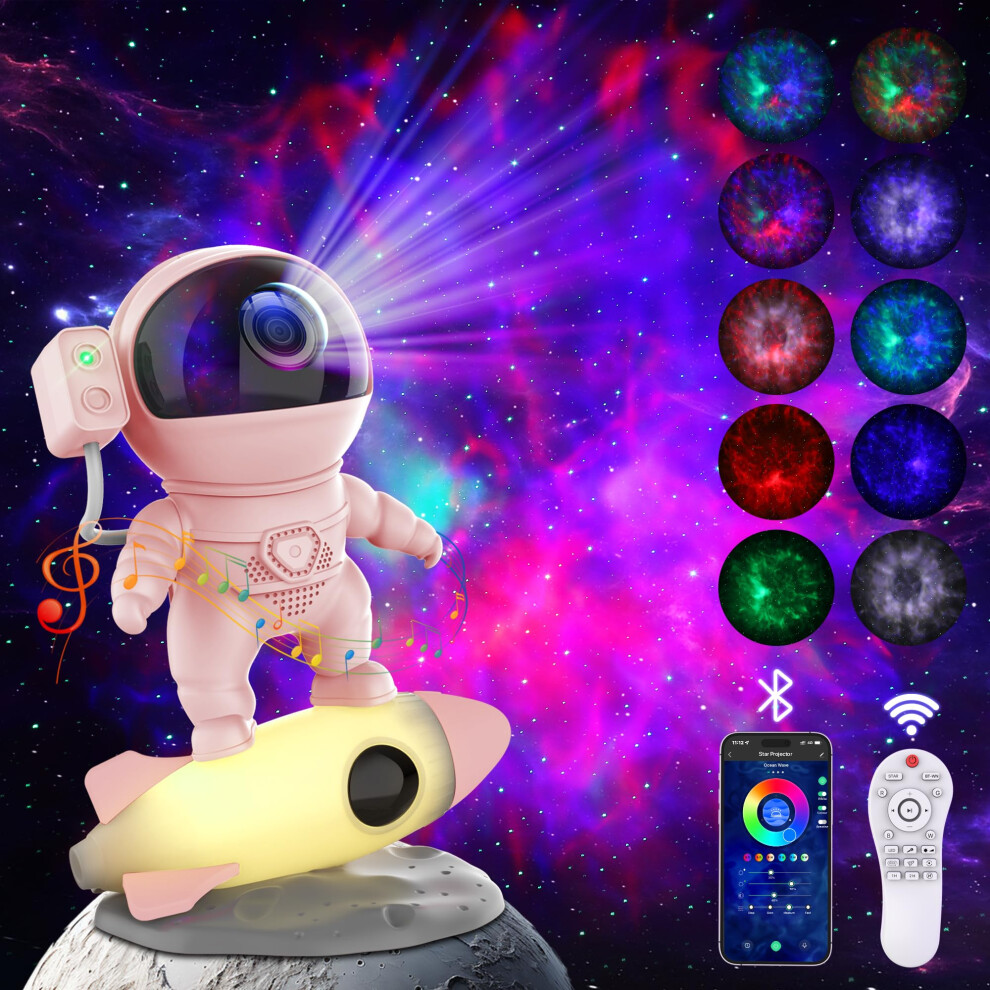 Astronaut Galaxy Projector With Bluetooth 5.1 Audio, 15 Noise Modes, 360 Rotation, Timer White 9092120520569