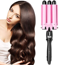25mm Triple Barrel Curling Iron with Adjustable Temperature, Ceramic Hair Waver for All Hair Types