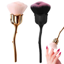 2 PCS Rose Shape Nail Dust Brush with Ultra Soft Bristles for Professional Nail Art Cleaning