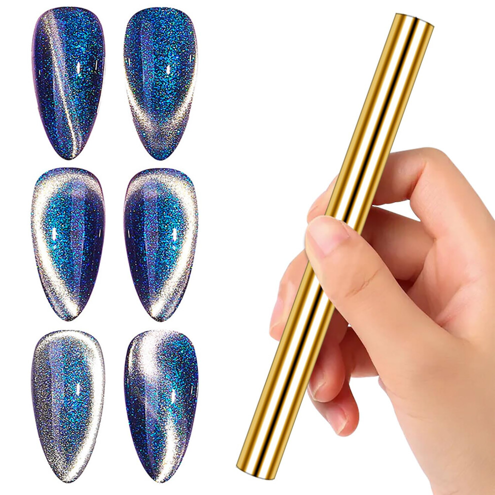 Gold Cat Eye Nail Magnet Wand Doublehead Magnetic Pen For Precise Gradient Nail Art