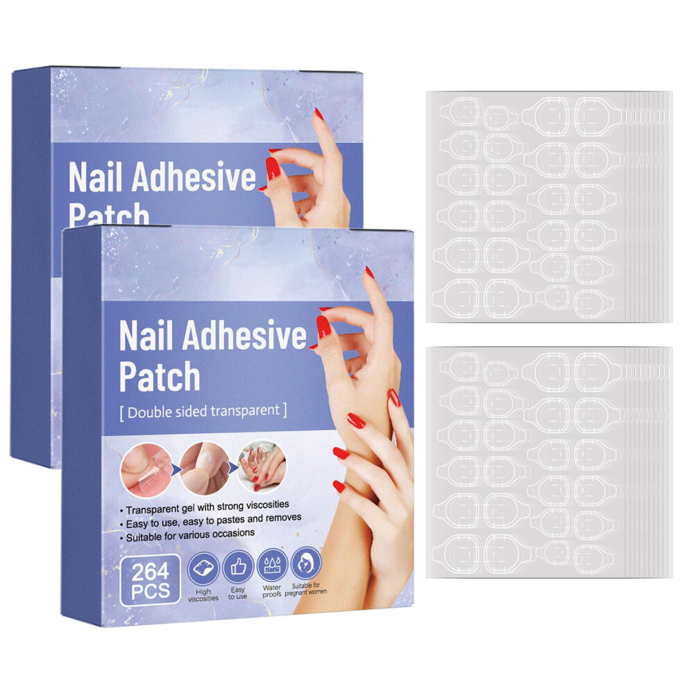 Nail Adhesive Tabs 22 Sheets Strong Waterproof Hold for Press On and False Nails Multiple Sizes