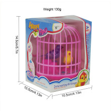 Inductive Sound Voice Control Singing Bird Cage Toy, Plastic, 130g