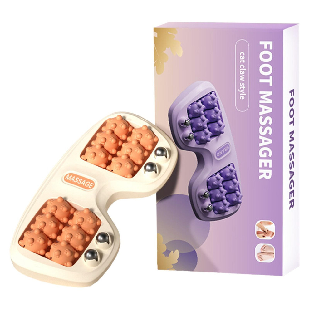 Orange Foot Massager With Magnetic Beads For Plantar Fasciitis Relief, Deep Kneading Rollers,