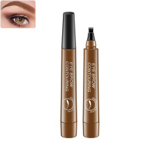 Microblading Eyebrow Pen Waterproof LongLasting Natural Hairlike Strokes 4Tip LT Brown