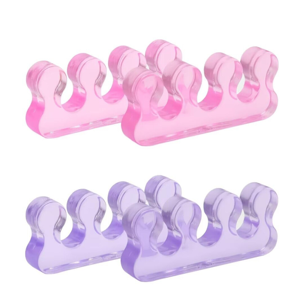 Toe Separators Gel Toe Stretchers for Nail Polish Pedicure Soft Washable Bunion Relief 4 Pcs