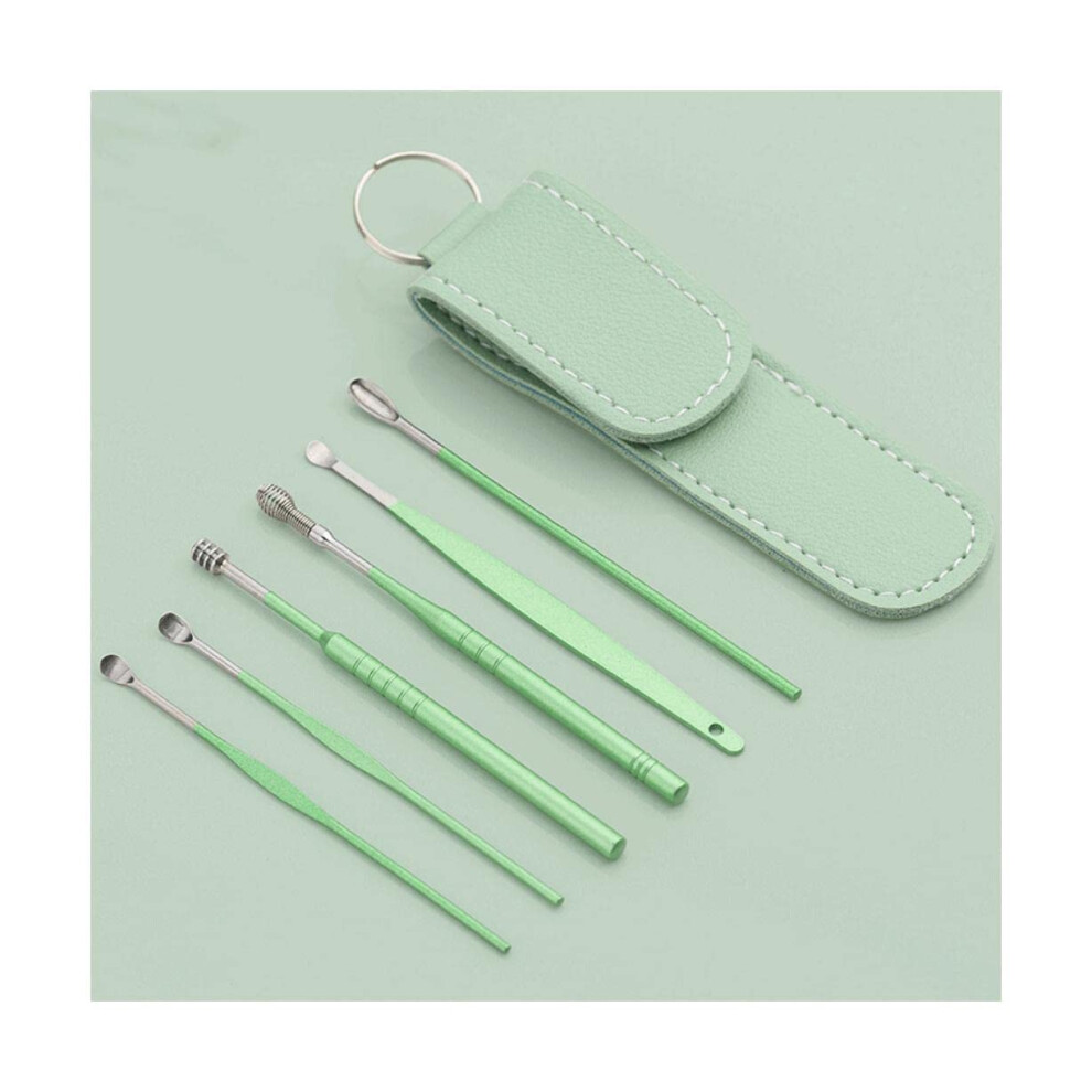 Ear Wax Removal Kit 6pcs Stainless Steel Ear Cleaning Kit with Six Interchangeable Scoops and Case