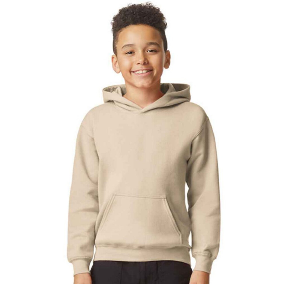 New Gildan Boys (Xl, Sand) Childrens/Kids Soft Touch Midweight Hoodie Multicoloured