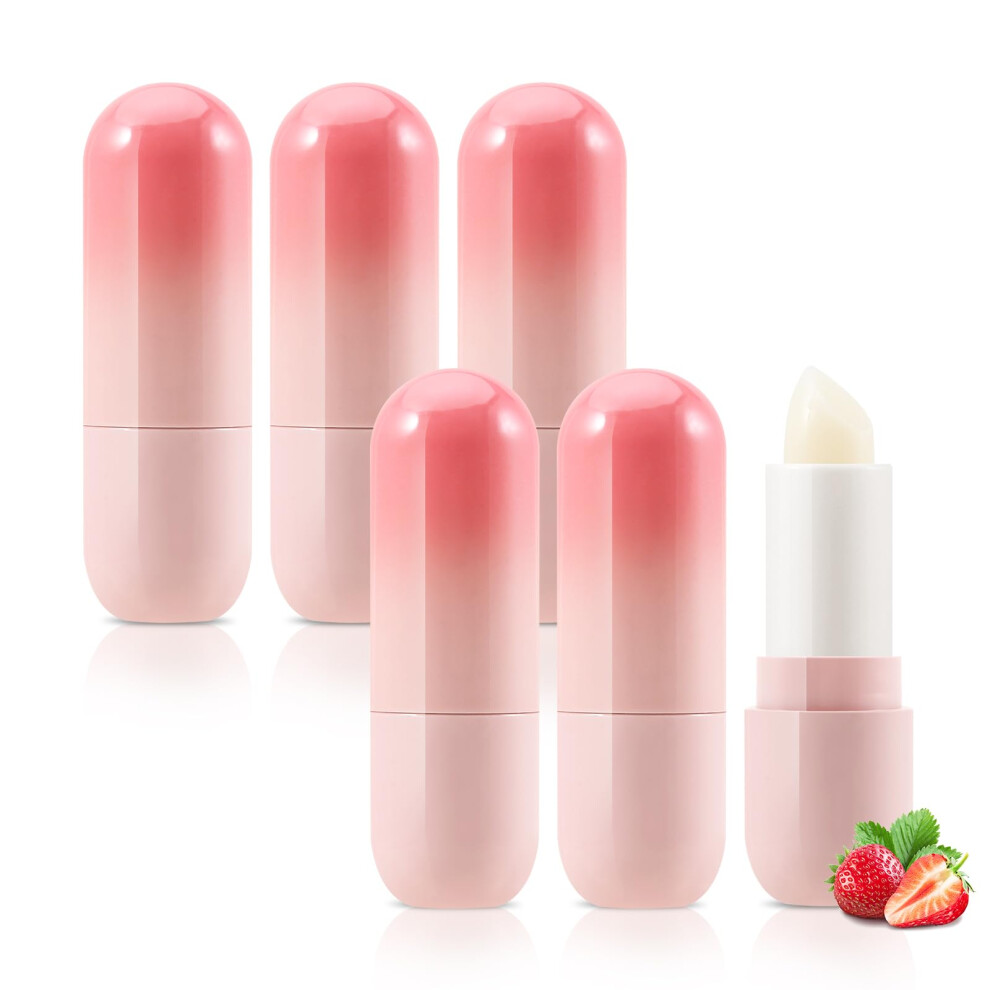 Lip Balm Set 6PCS with Natural Flavor Variety for Dry Chapped Lips, Deep Hydration, Travel Size