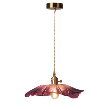 Vintage Glass Flower Pendant Light with Elegant Lampshade for Kitchen Island and Dining Room
