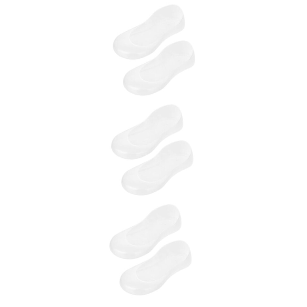 Moisturizing Gel Heel Socks 3 Pairs Silicone Protectors for Cracked Heels Foot Care White