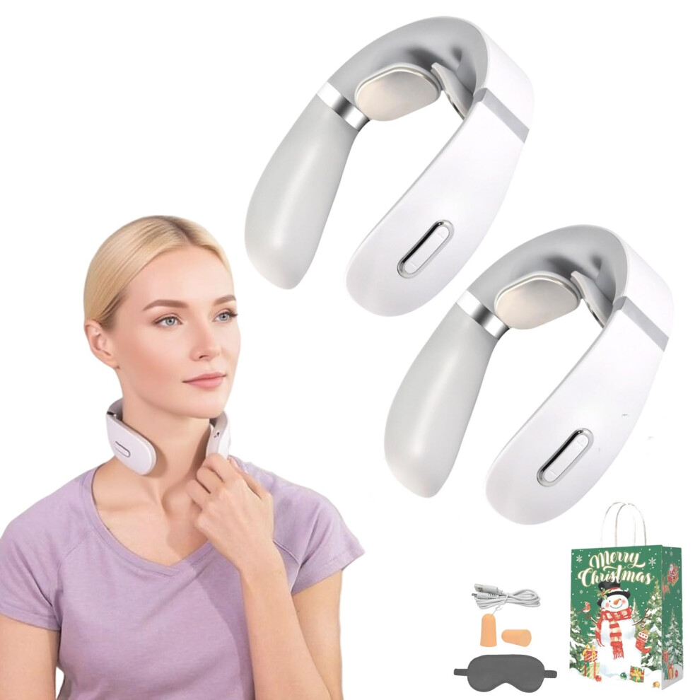 Neck Massager 2 Pack, Cordless UShaped Design with Heat, 4 Modes, 15 Intensity Levels