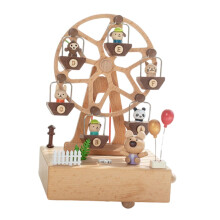 Wooden Music Box Vintage Rotating Handcrafted Animal Shape Ideal Gift for Girls and Friends