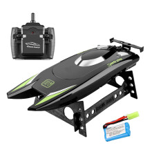 RC Boat Model High Speed Racing Boat Watercraft 30km/h Black 1 Battery