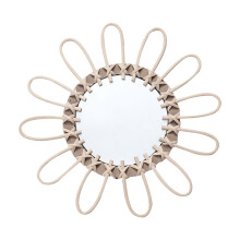 Decorative Wall Mirror Rattan Woven Mirror for Living Room Apartment B