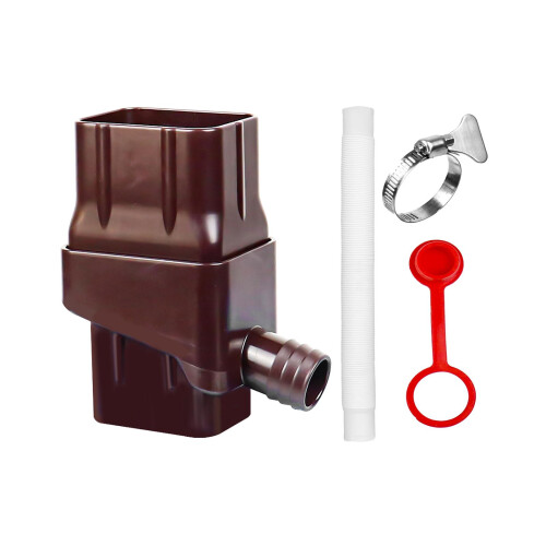 Rainwater Collection System for Downspouts with Hose Rain Diverter Con