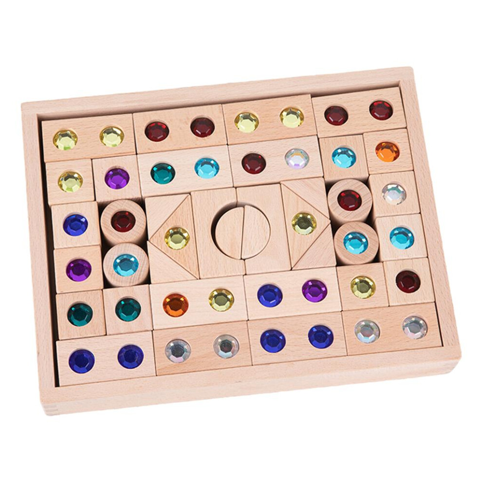 Wood Rainbow Stacking Game Sensory Toy Learning Toy for Kids Children