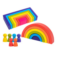 Montessori Rainbow Stacker Blocks Durable for Kids Children Boys Girls