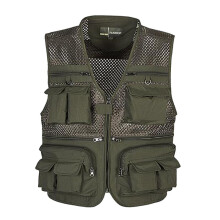 Fly Fishing Mesh Vest Mutil-Pocket Outdoor Fishing Waistcoat 2XL Army