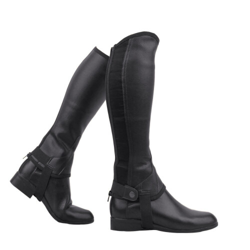 (L, Black) Saxon Childrens/Kids Equileather Half Chaps 2