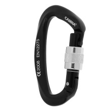 25KN D-ring Screw Locking Safety Climbing Carabiner Equipment Black