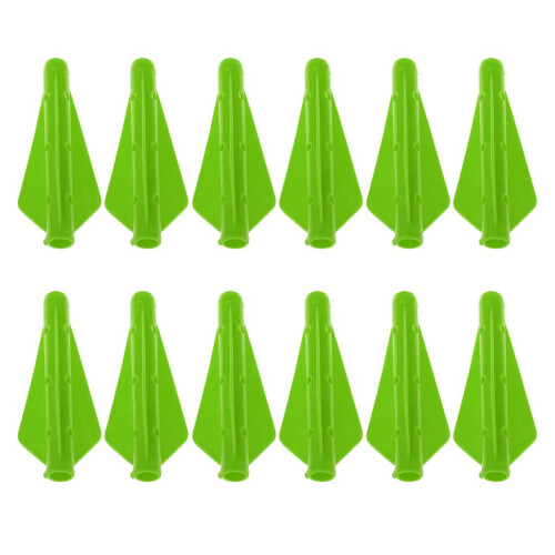 12Pcs Plastic Feather Fletching for DIY Archery Arrows  Green