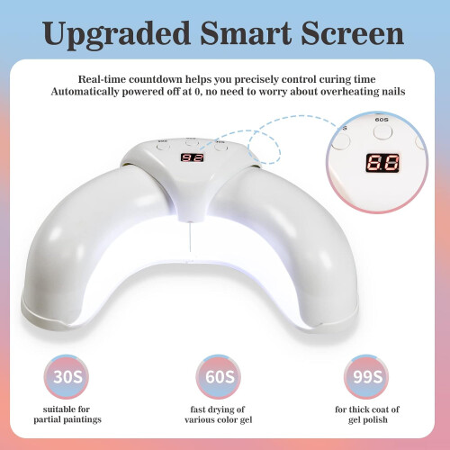 UV LED Nail Lamp with Smart Sensor, Fast Curing, Foldable Design for Home and Salon Use 1