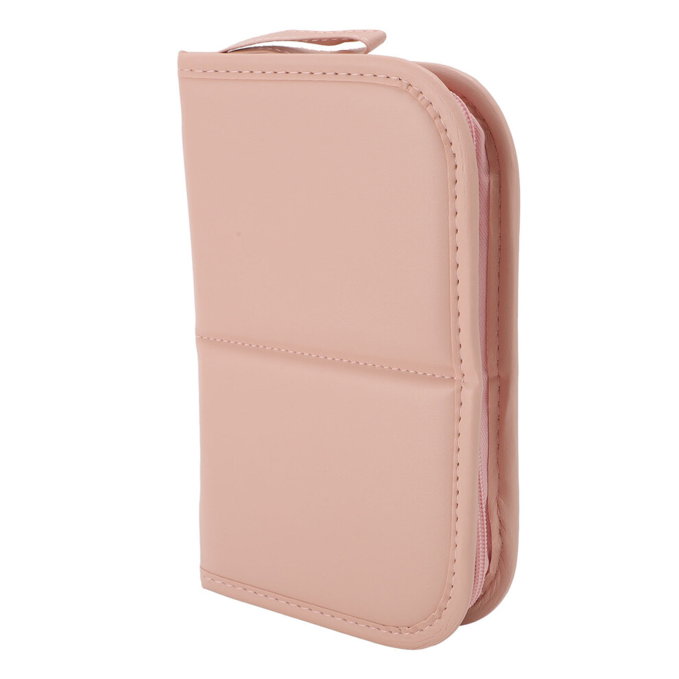 Water-Resistant PU Leather Makeup Brush Holder Bag, 20 Pockets, 23.5x15cm