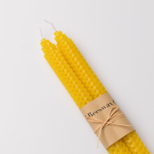 8 Inch Beeswax Taper Candles Handmade Honeycomb Design Smokeless Dripless Natural Honey Scent