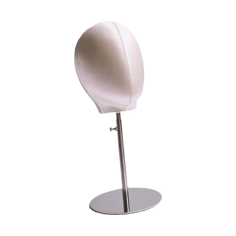 Adjustable Silver Wig Stand Mannequin Head for Wigs and Hats Display, Lightweight Durable Design