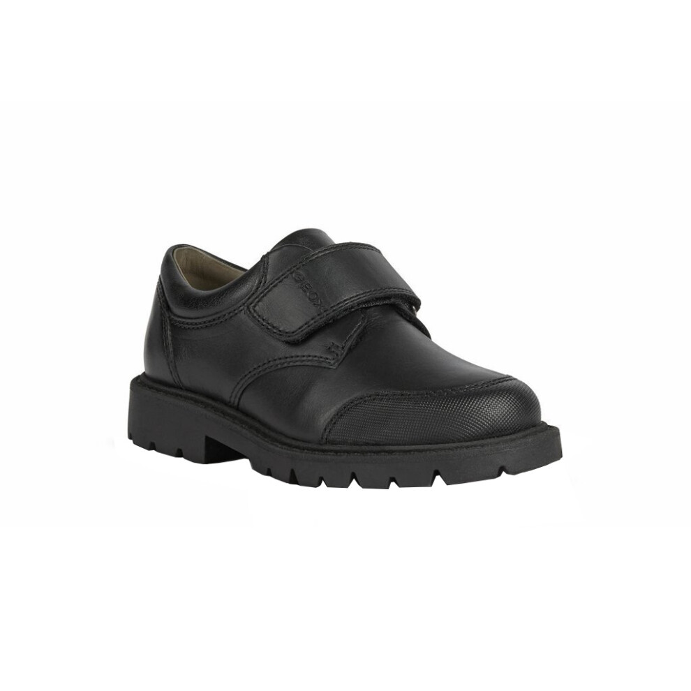 Geox (11 Uk Child, ) Boys Shaylax Single Strap Leather School Shoes Black