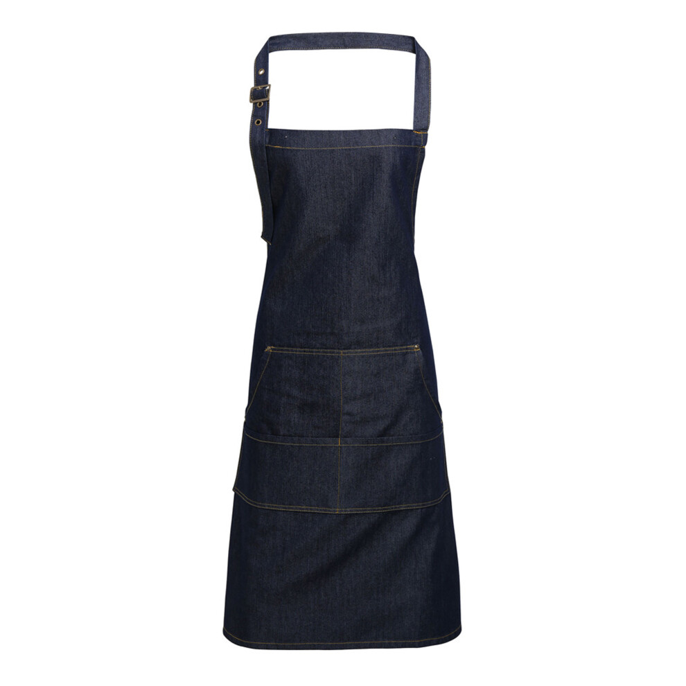 Premier (One Size, Indigo Denim) Unisex Adult Colours Pocket Full Apron