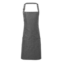 (One Size, Grey Denim) Premier Unisex Adult Colours Pocket Full Apron