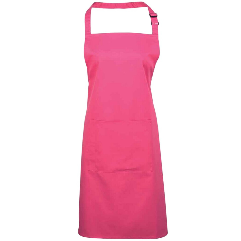 Rackhams Unisex Pink Adult Colours Pocket Full Apron - Hot - One Size - Hot - 65% Polyester/35% Cotton Twill - Image 3