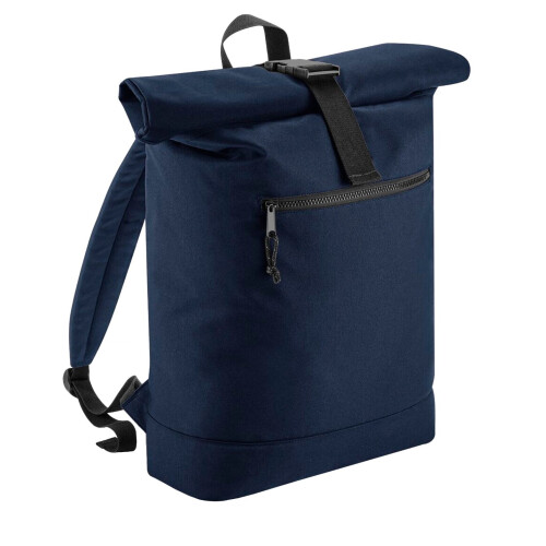 BagBase (One Size, Navy Blue) Bagbase Roll Top Recycled Backpack