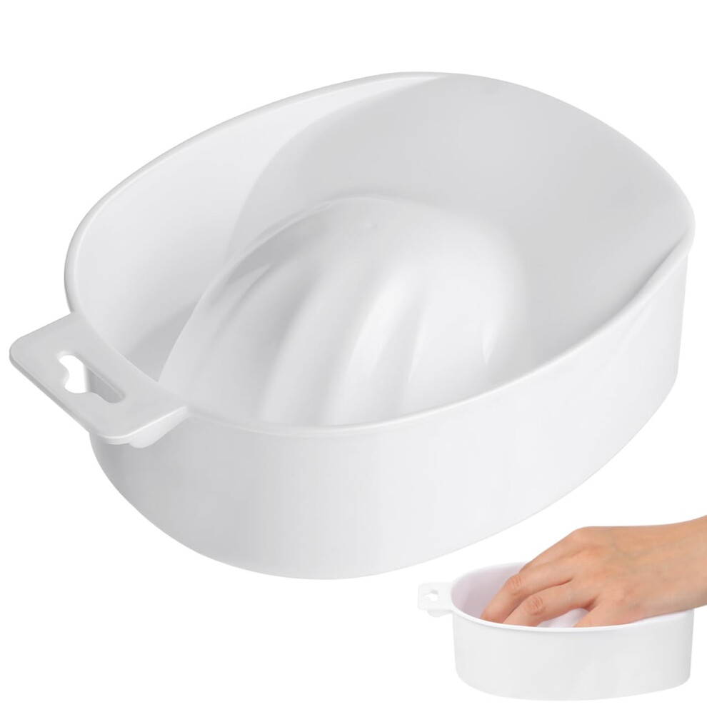 White Nail Soaking Bowl Plastic Manicure Soak Off Tray With Foam Insert For Home And Salon Use
