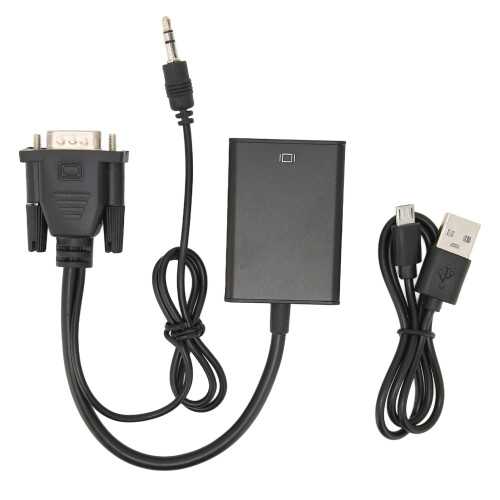 Convertidor VGA a HDMI, cable de PVC, interfaz de 3,5 mm 1