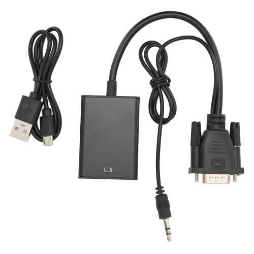 Convertidor VGA a HDMI, cable de PVC, interfaz de 3,5 mm 2