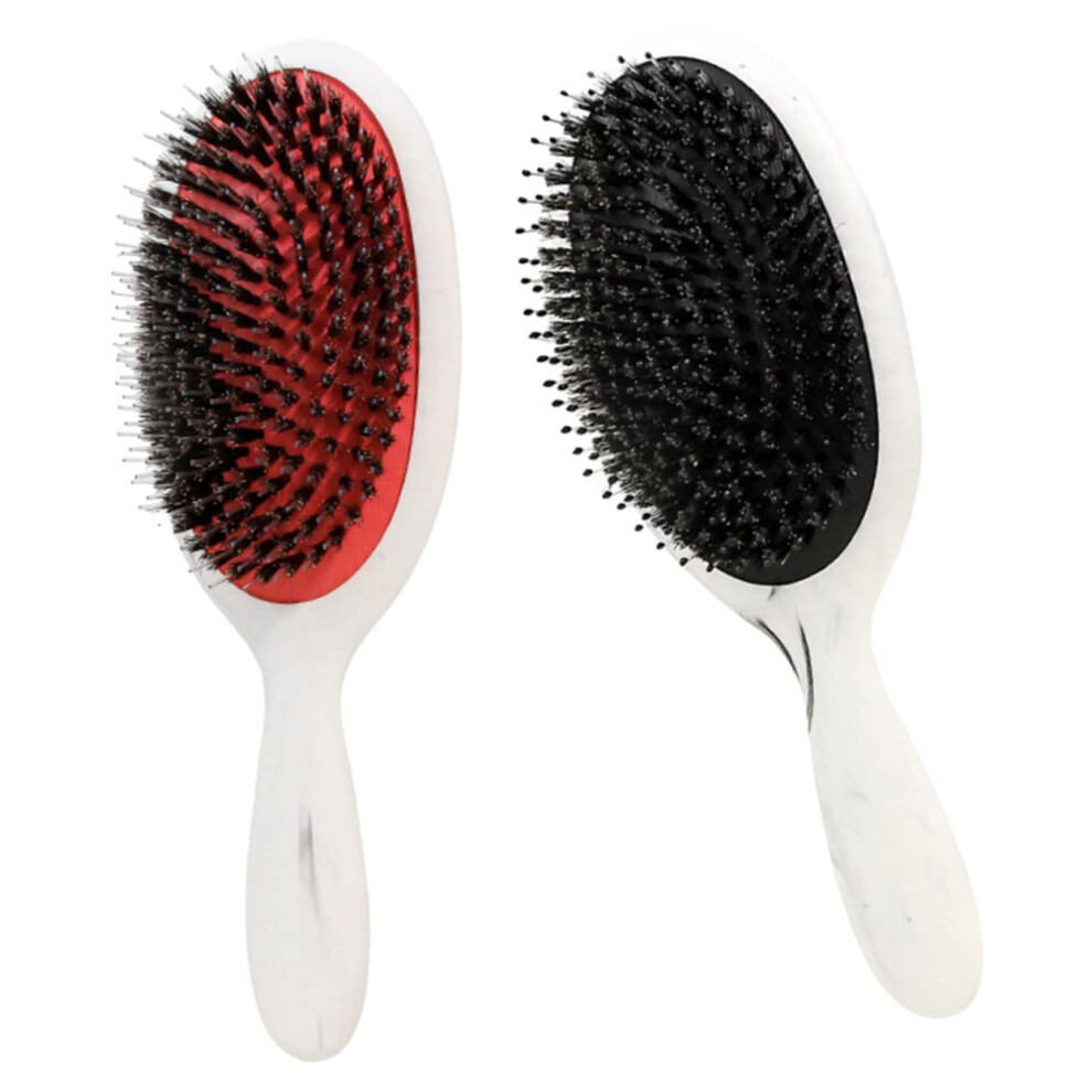Unisex 2Pcs Detangling Hair Brush Set Wide Paddle Antifrizz Comb Ergonomic Grip For Wet And Dry Hair