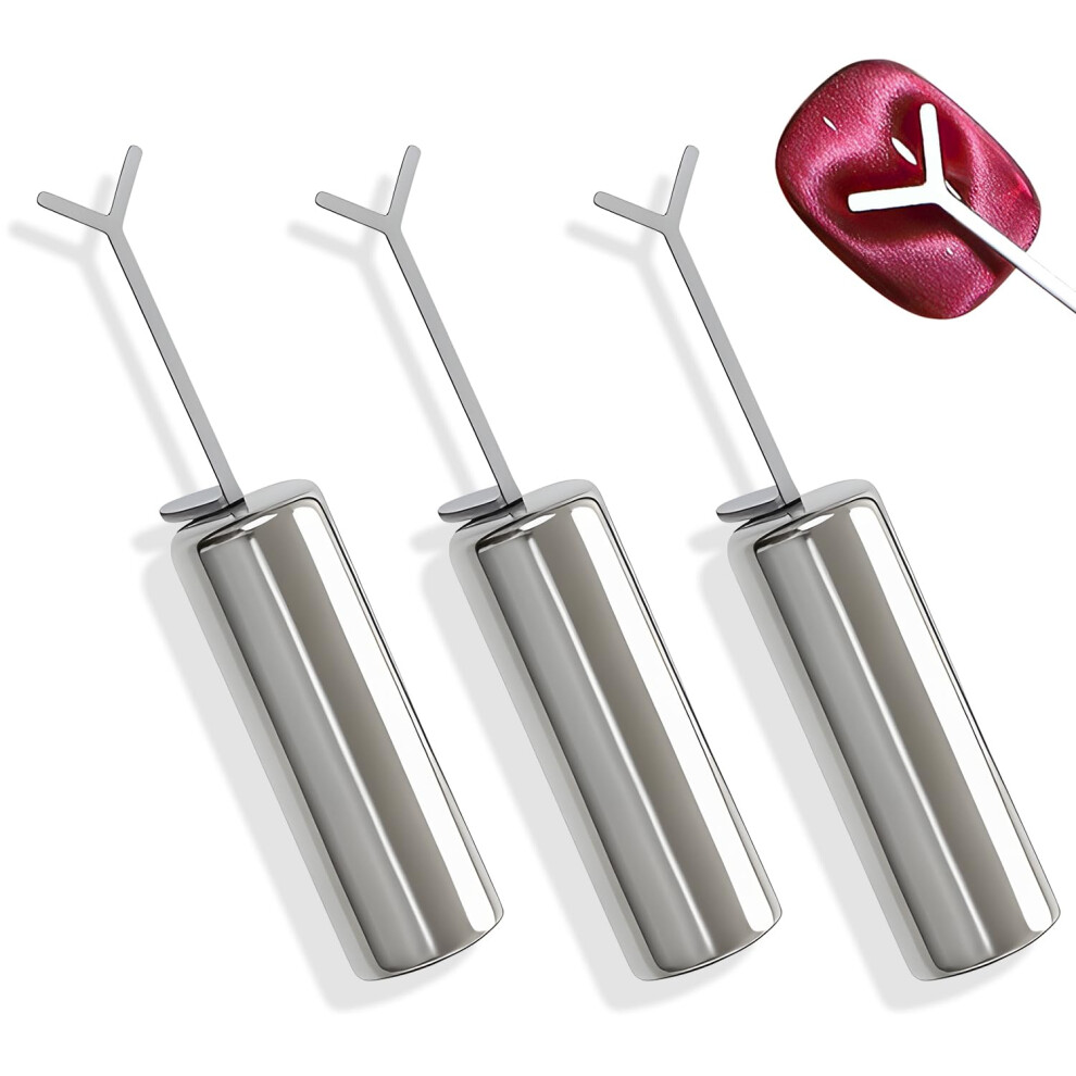 Cat Eye Nail Magnet Tool Set with Heart Shape and YShaped Guide for Magnetic Gel Polish Designs (3PCS)