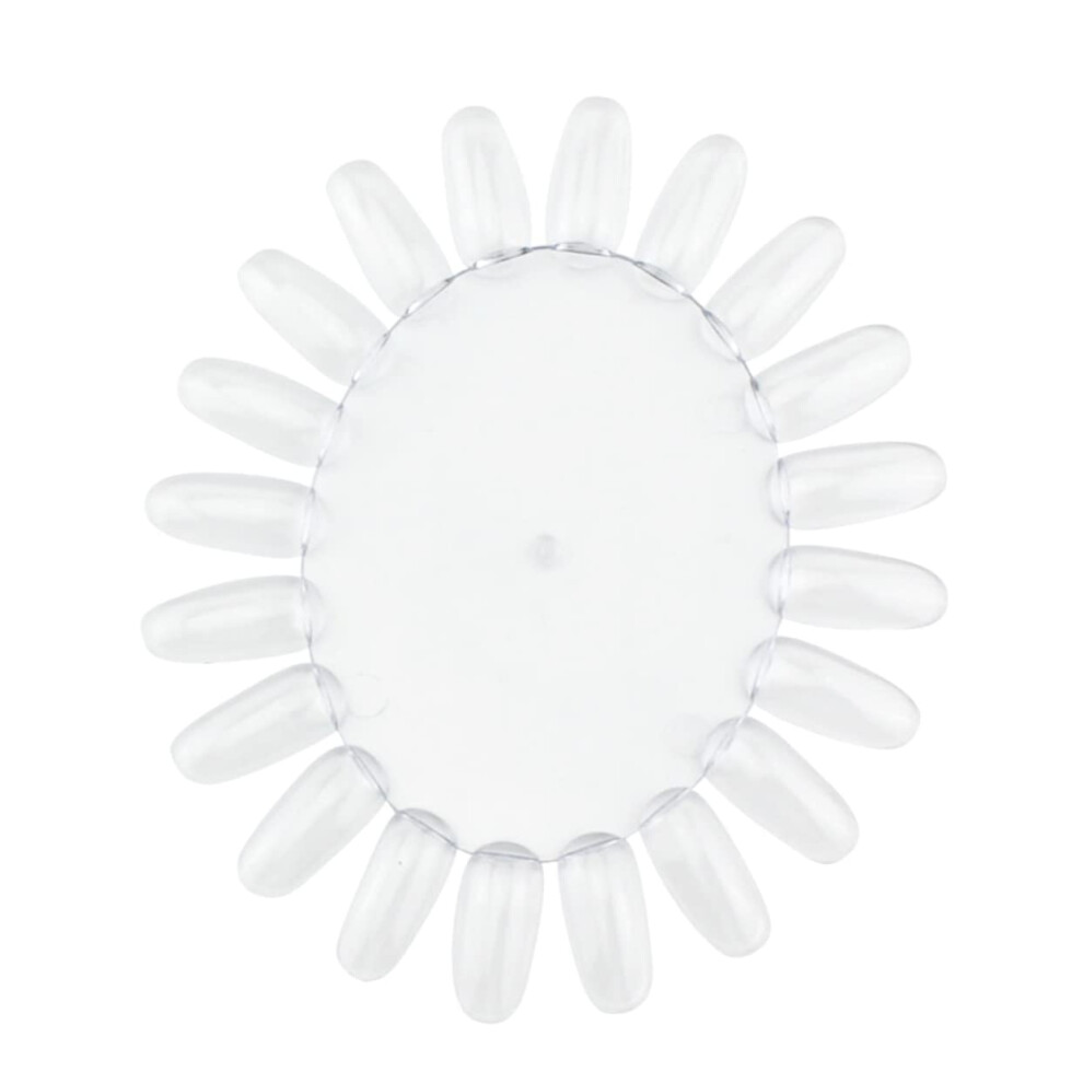 10pcs Transparent Acrylic Nail Polish Display Wheel Sunflower Shaped Nail Art Practice Tips for Salon and Home