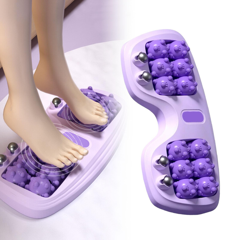 Purple Foot Massager With Dual Rollers And Magnetic Acupressure For Plantar Fasciitis Relief