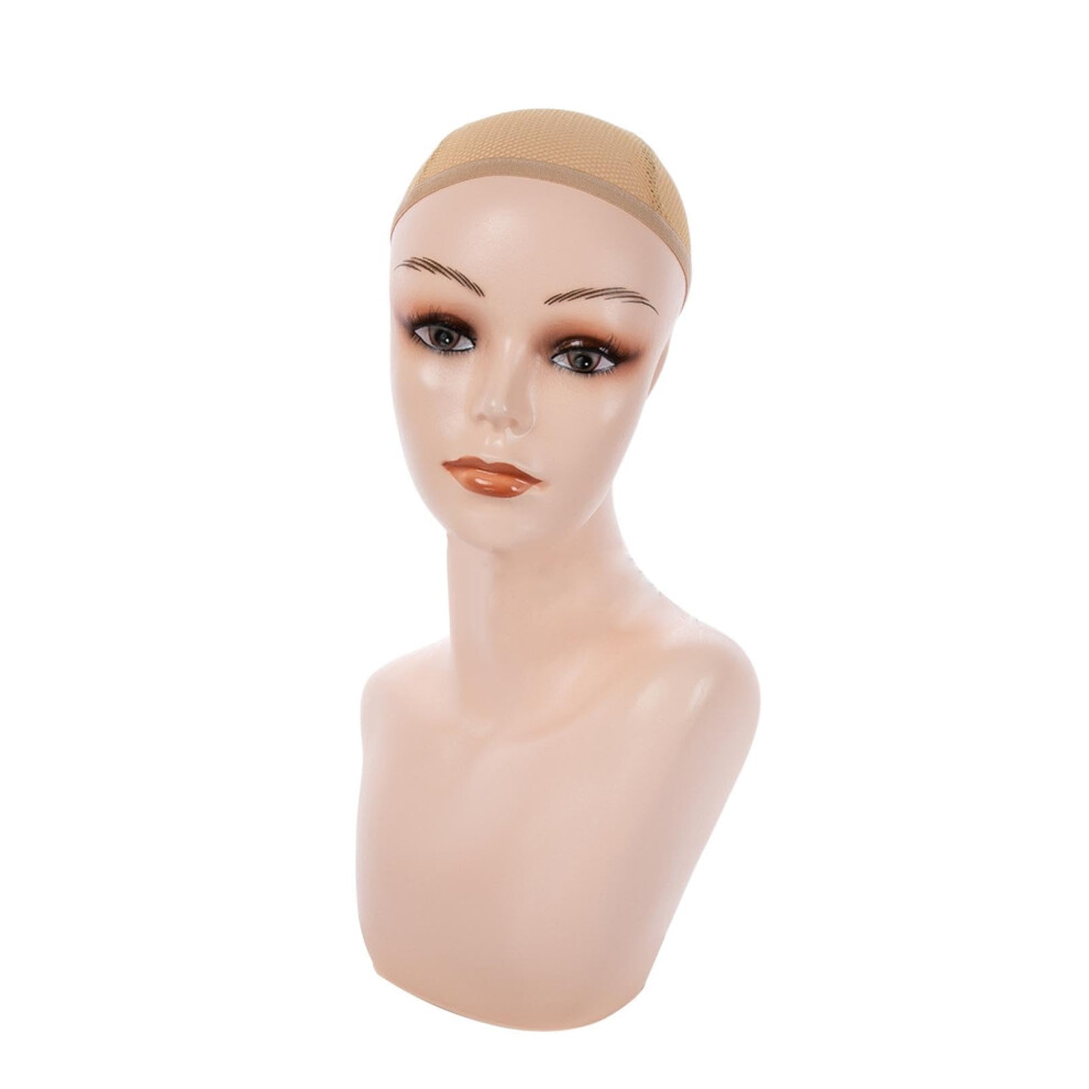 Unisex Realistic Female Wig Head Mannequin With Stable Base For Styling, Display And Hat Organizer