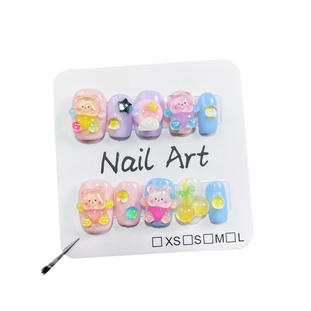 Handmade Press On Nails XSmall Short Square Oval Set, Reusable False Nails for Women