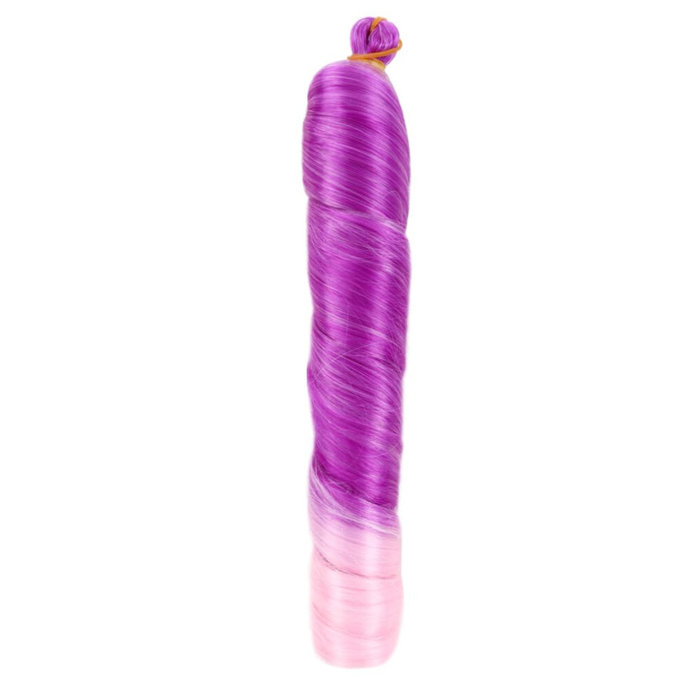 22 Inch Loose Wave Crochet Braiding Hair Purple Pink Pre Stretched Synthetic Extensions NaturalLook Fibers