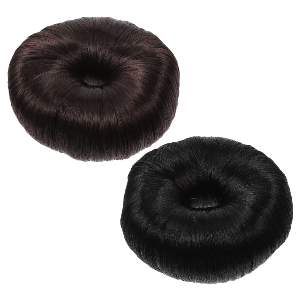 Unisex Black Hair Bun Maker Set For All Hair Lengths, Easy Updo And Chignon Styling Tool, Adds Instant Volume, 2Pcs