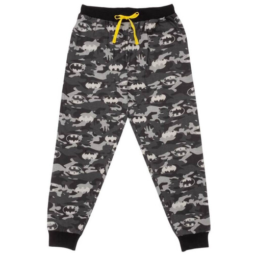 Batman (M, Black/Grey) Batman Mens Logo Camo Long Pyjama Set 2