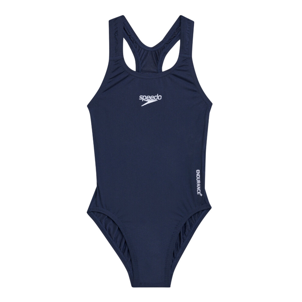 Speedo (13-14 Years, Navy) Girls Medalist Eco Endurance+ One Piece Swimsuit Blue,Multicoloured