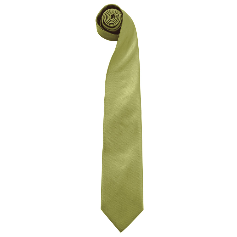 Premier (One Size, Grass) Mens “Colours” Plain Fashion / Business Tie (Pack Of 2)