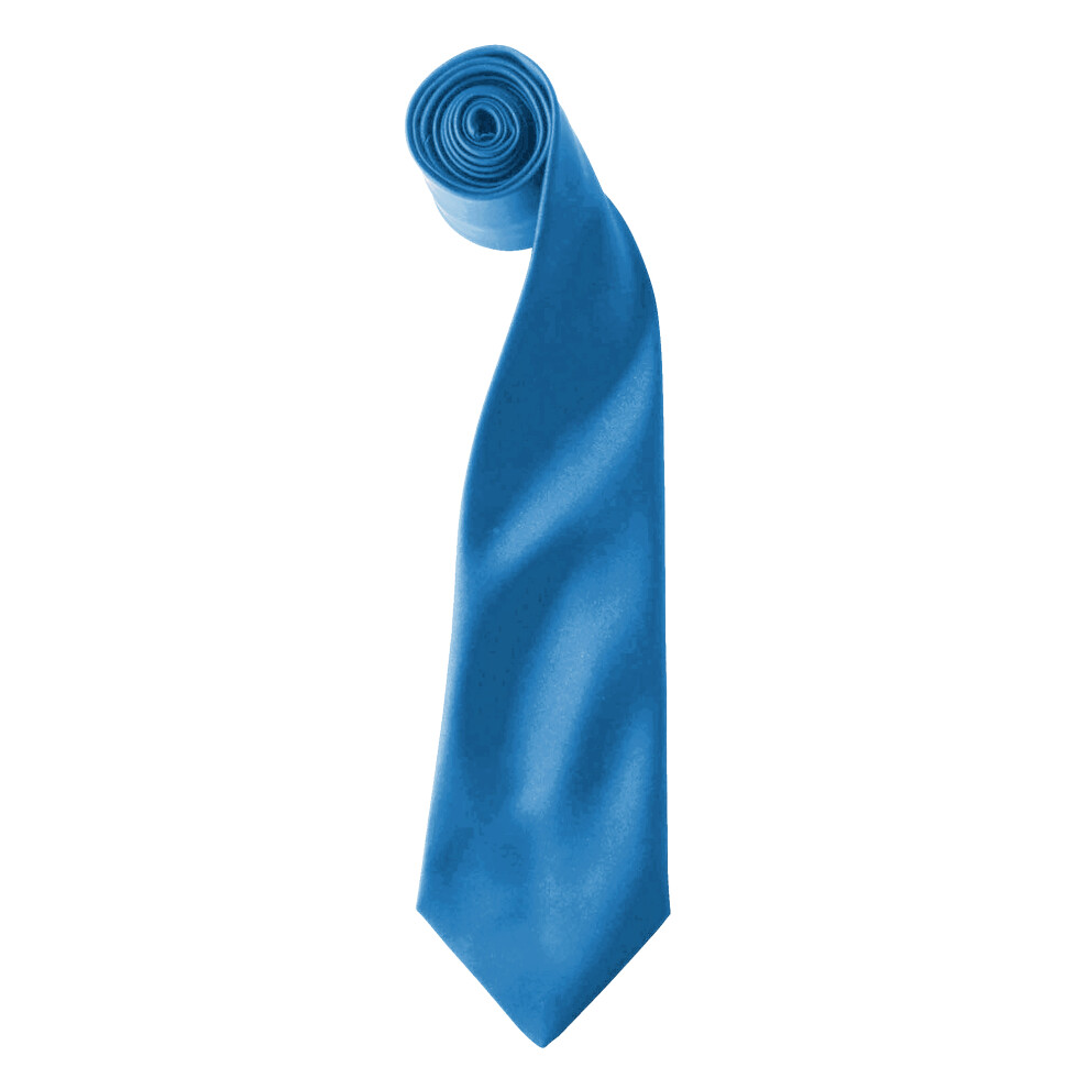 Premier (One Size, Sapphire) Colours Mens Satin Clip Tie (Pack Of 2)